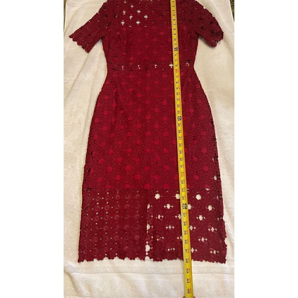Lulus Burgundy Crochet Laced Bodycon Midi Dress Size S/ Party/ Cocktail/Formal - Picture 12 of 15